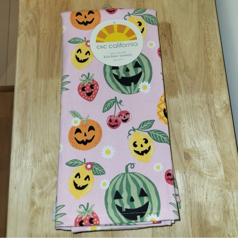 ⭐️ 2/$50 Fruits and Veg Halloween Pumpkin Summerween Kitchen Towels Fall